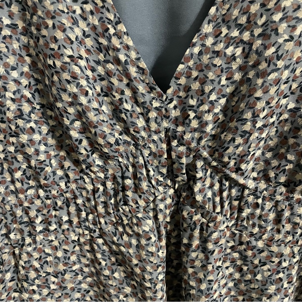 Reitmans Pale Blue Floral Long Sleeve Dress M - Picture 3 of 7